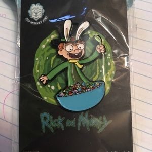 Rick and Morty Strawberry Smiggles Cereal Pin